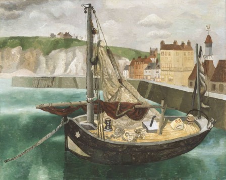 a-fishing-boat-in-dieppe-harbour-1929