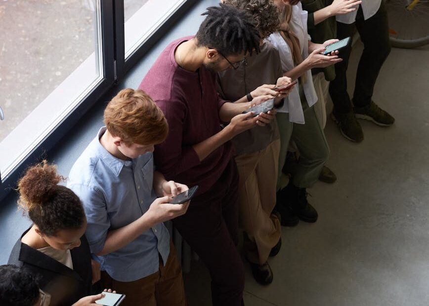 people holding their phones