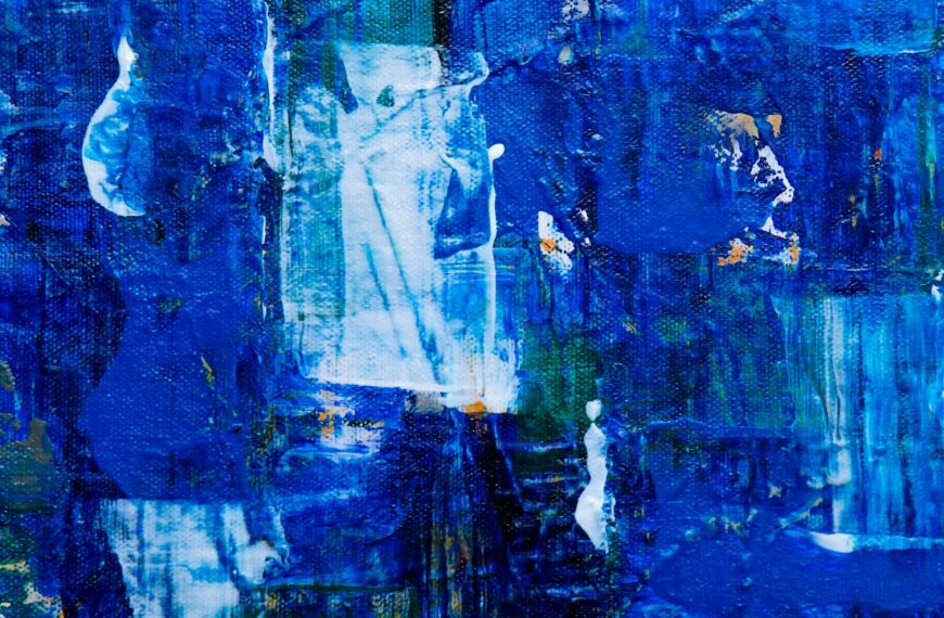 photo of blue abstract painting
