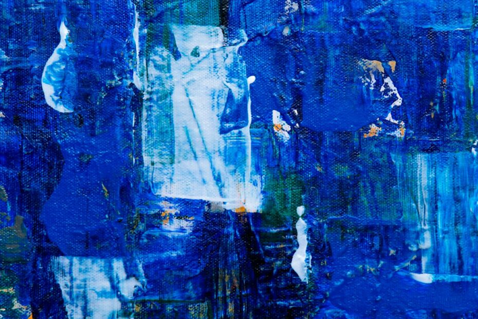 photo of blue abstract painting